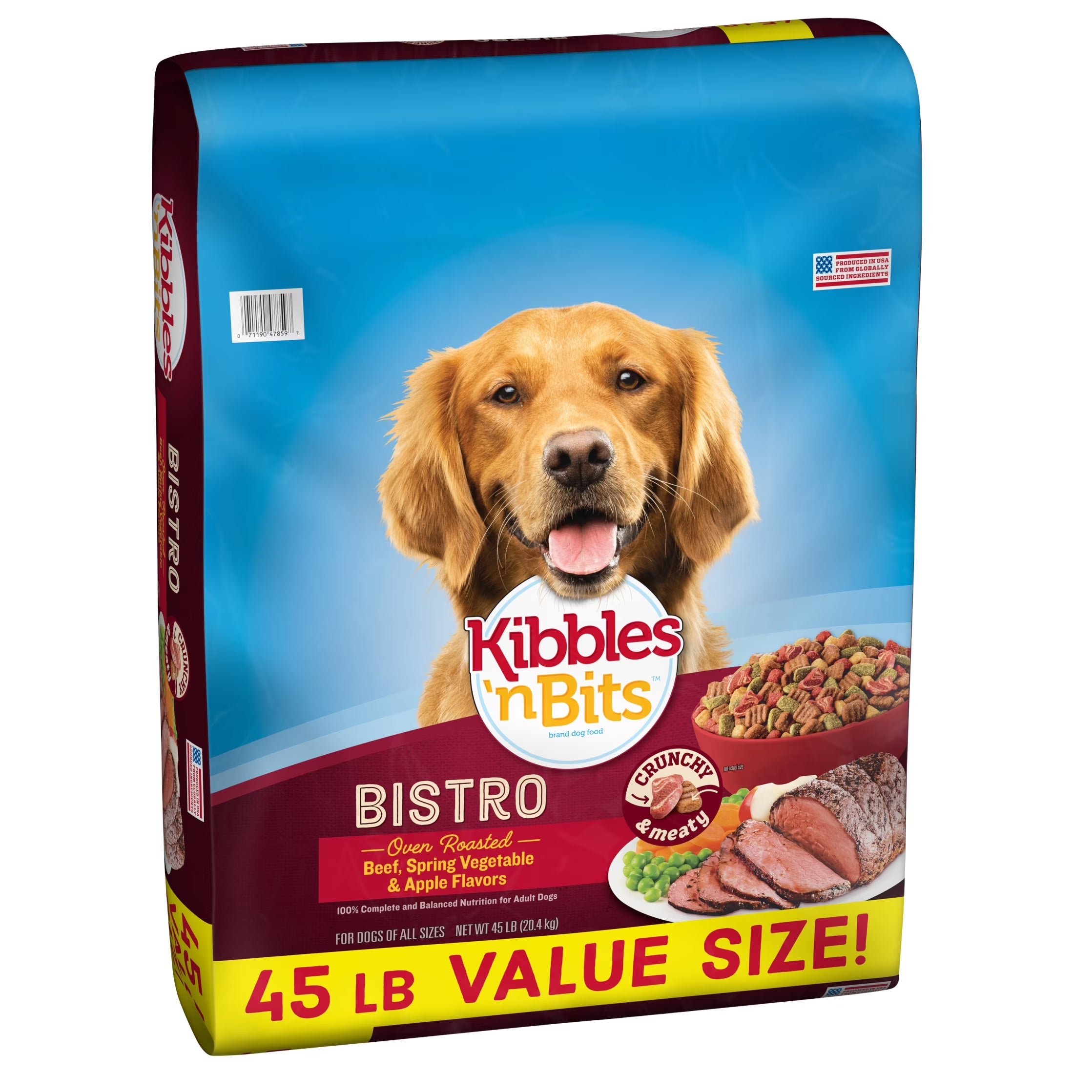 Kibbles 'N Bits Bistro Oven Roasted Beef, Vegetable & Apple Flavors Dry Dog Food, 45 Lb.