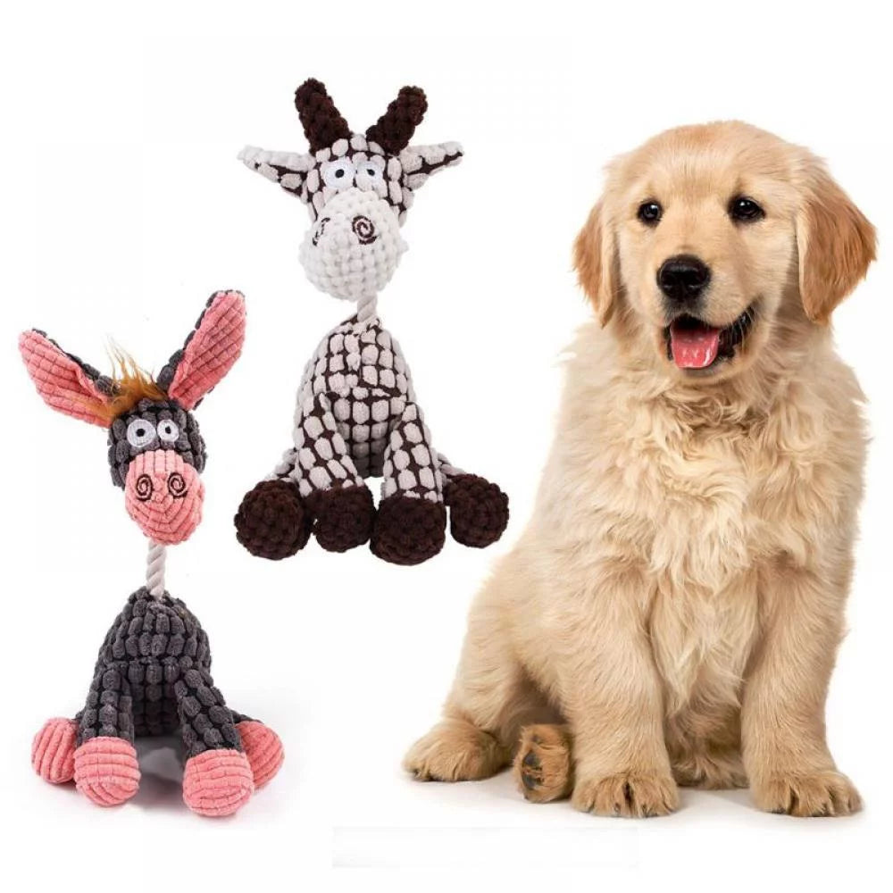 Plush Squeaky Dog Toy, Multi-Color, Large