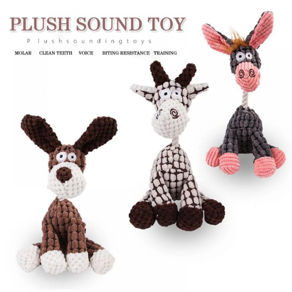 Plush Squeaky Dog Toy, Multi-Color, Large