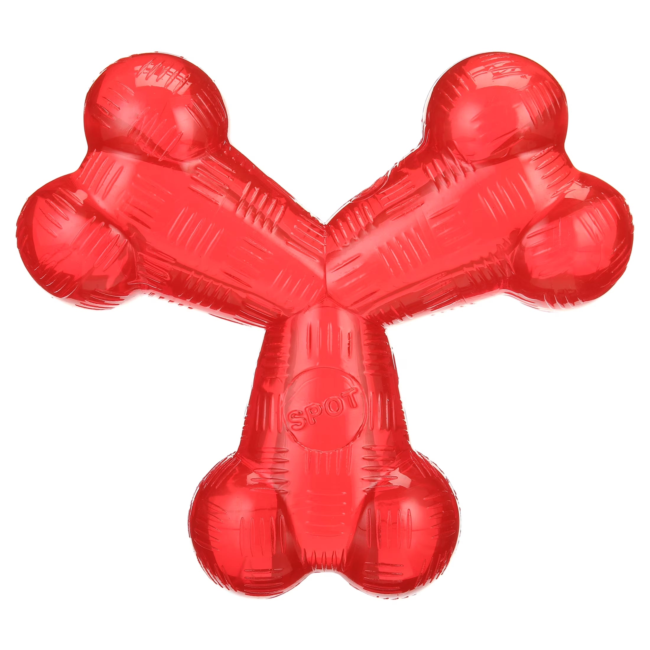 Play Strong Trident Bone Rubber Dog Toy, Y Shape, Long Lasting Dog Chew for Aggressive Chewers, Hollow Center to Hide Treats, 6"