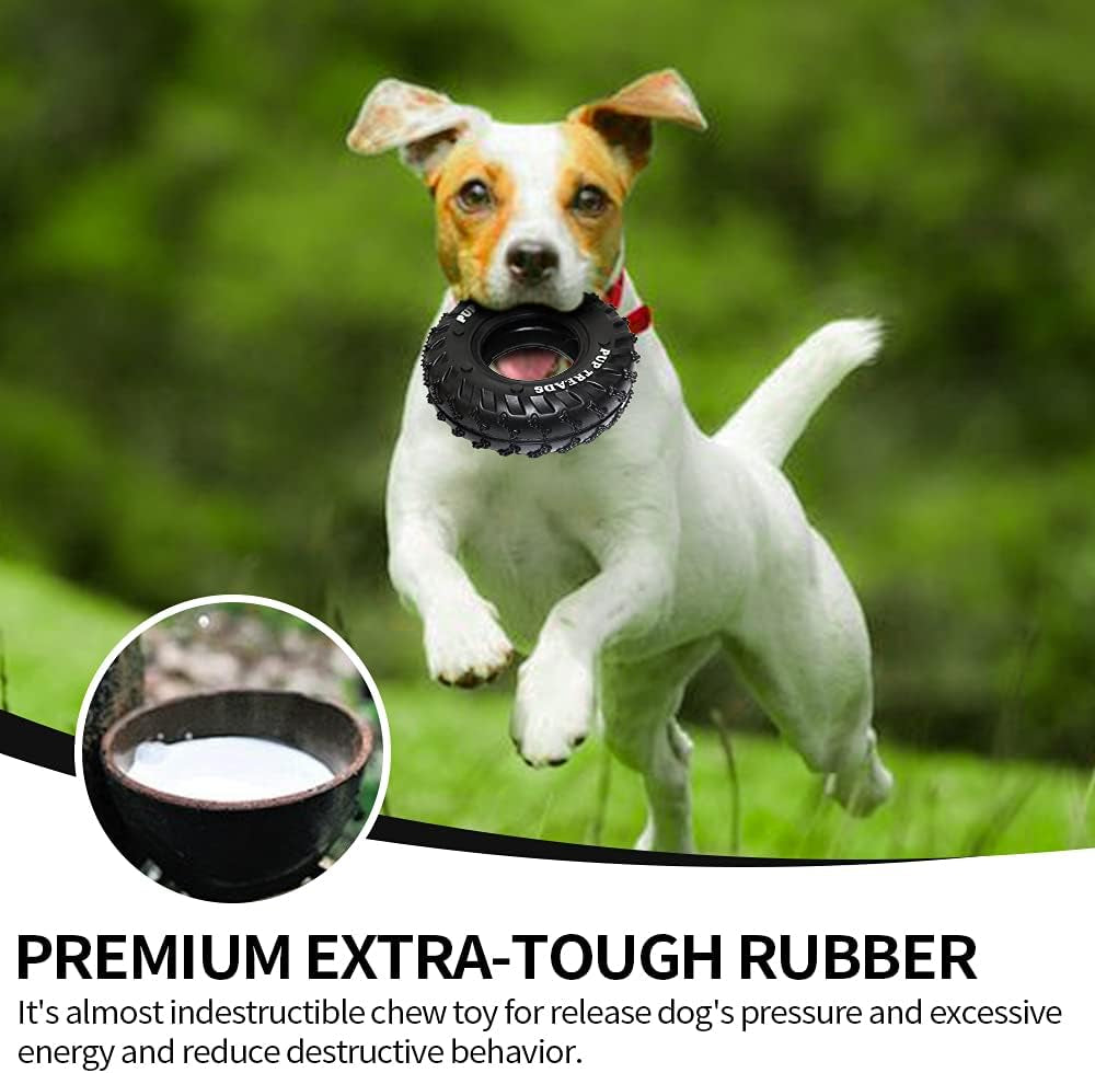 Dog Chew Toys for Aggressive Chewers，Tough Durable Cleaning Toothbrush Natural Rubber Indestructible Dog Toys，Biting Chasing Training Pet Toy for Small and Medium Dog Puppy (Black)