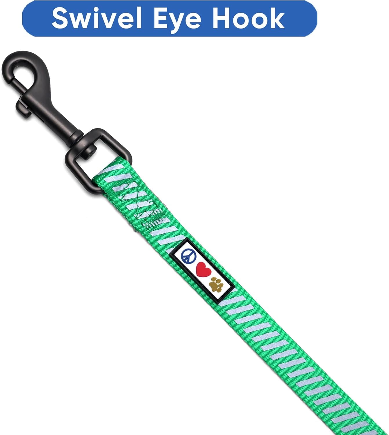 Aquamarine Reflective Traffic Dog Leash, X-Small/Small
