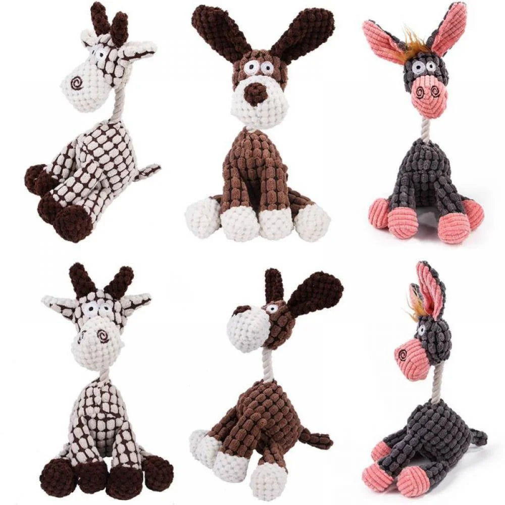Plush Squeaky Dog Toy, Multi-Color, Large