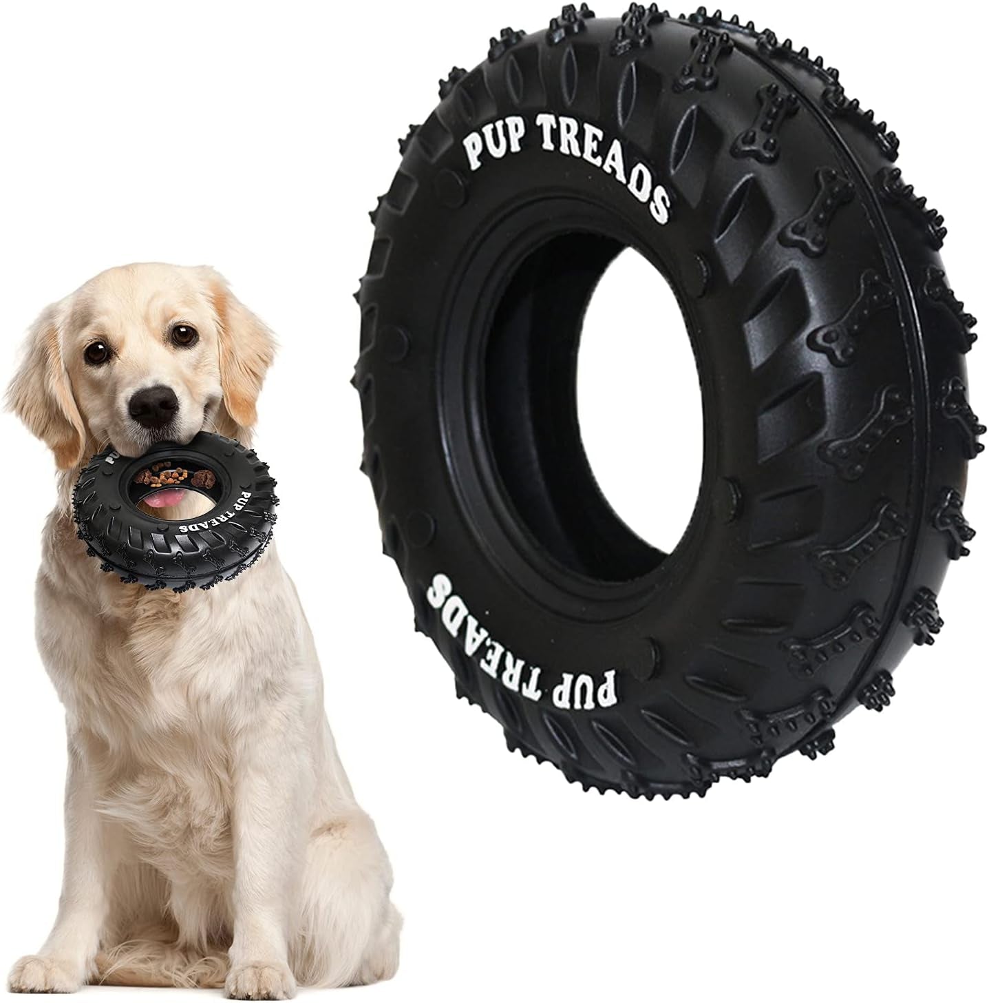 Dog Chew Toys for Aggressive Chewers，Tough Durable Cleaning Toothbrush Natural Rubber Indestructible Dog Toys，Biting Chasing Training Pet Toy for Small and Medium Dog Puppy (Black)