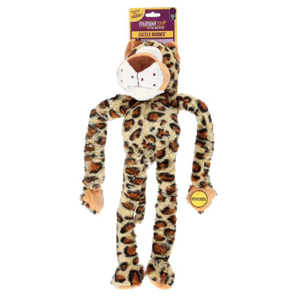 Swingin' Safari Plush Leopard Dog Toy with Squeakers, 19 Inches