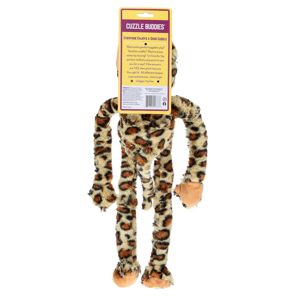 Swingin' Safari Plush Leopard Dog Toy with Squeakers, 19 Inches